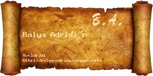 Balya Adrián névjegykártya
